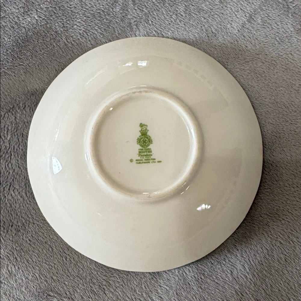 Royal Doulton Booths Floradora T.C. 1127 1981 Breakfast‎ Bowl  Gold Scallop Edge